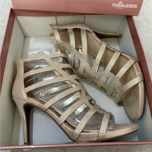 Fergalicious Women's Shimmering Gold Heels